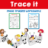 Music Tracing Worksheets: Music Notes and Symbols and anim