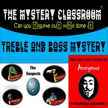 Preview of Music: Treble & Bass Mystery | Mystery Classroom (Distance Learning)