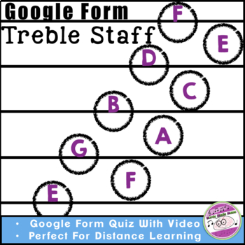 Preview of Music Treble Staff Assessment Google Form