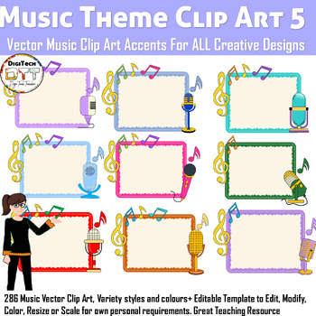 Preview of Music Vector Clip Art 5, Headphone Clip Art, Microphone Clipart, Commercial Use