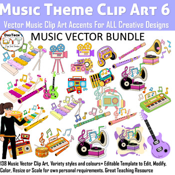 Preview of Music Vector Clip Art 6, Musical Clipart, Music Instrument Clipart, Music Icons