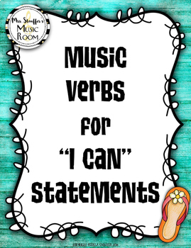 Preview of Music Verbs Word Wall {Beach}