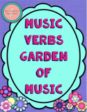 Music Verbs Word Wall - Pastel Garden Music Classroom Decor