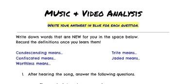 Preview of Music Video Theme Analysis
