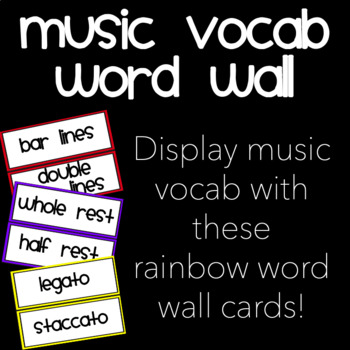 Preview of Music Vocab Word Wall: Rainbow