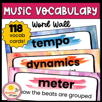 Preview of Vocabulary for Music - Music Vocabulary Word Wall - Music Terms and Definitions