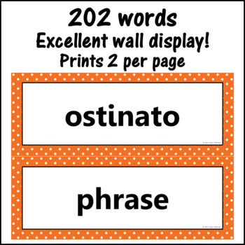 Music Word Wall {Music Room Décor} orange by Linda ...