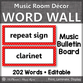 Music Word Wall Room Décor (red)