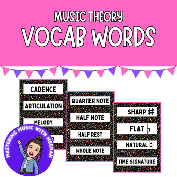 Preview of Music Vocabulary Words - Word Wall