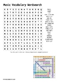 Music Vocabulary Wordsearch (with answer key)
