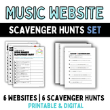 Music Website Scavenger Hunt Set | Printable & Digital