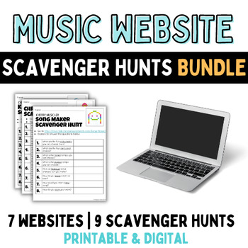 Preview of Music Website Scavenger Hunts Bundle | Printable & Digital