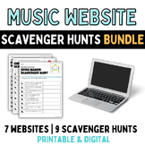 Music Website Scavenger Hunts Bundle | Printable & Digital