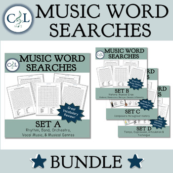 Preview of Music Word Search Bundle