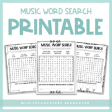 Music Word Search | Printable | Free!
