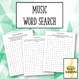Music Word Search Pack (Instruments, Terms, Notes, Genres 