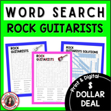 DOLLAR DEALS Music Word Search Puzzle l Rock Guitarists