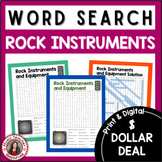 DOLLAR DEALS Music Word Search Puzzle l Rock Instruments and Equipment
