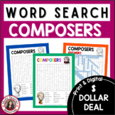 Music Word Search Puzzles - Composers - DOLLAR DEAL