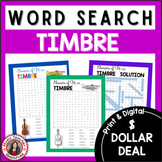 Music Word Search Puzzles - Elements of Music - Timbre - D