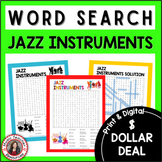 Music Word Search Puzzles - Jazz Instruments - DOLLAR DEAL