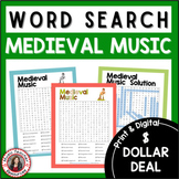 Medieval Music - Word Search  - Middle School Music History