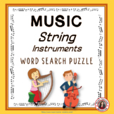 Music Word Search: String Music Instruments:  World Music