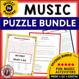 Music Word Search and Crossword Puzzle Bundle