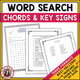 Music Word Search of Key Signatures and Chords