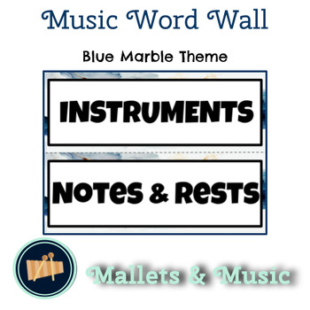 Preview of Music Word Wall - Blue Marble