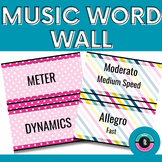 Music Word Wall Bulletin Board Kit | Brights