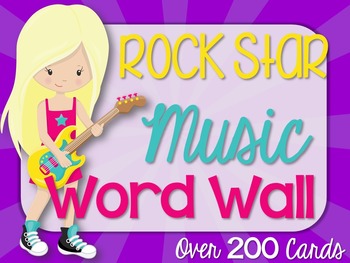 Preview of Music Word Wall {Color Burst/Rock Star Theme}