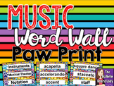 Music Word Wall Paw Prints Theme