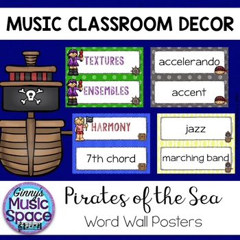 Preview of Music Word Wall Pirate Theme