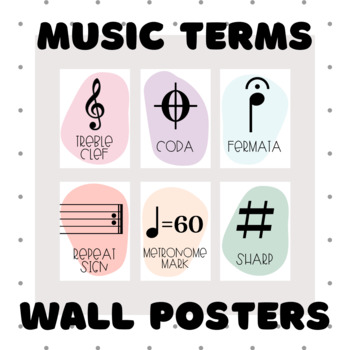 Preview of Music Word Wall Posters - Musical Terms - Pastel Signs