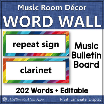 Preview of Music Word Wall Room Décor (rainbow)