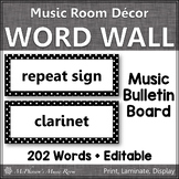 Music Word Wall Room Decor Music Vocabulary (Black)