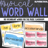 Music Word Wall - Watercolor Decor (Alphabetical)