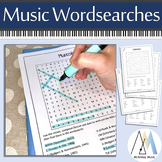 Music Wordsearches - sub plans for middle school music