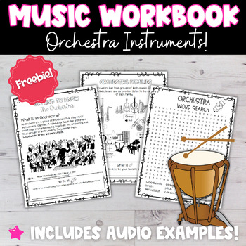 Preview of Music Workbook - Orchestra Instruments and Families | FREE!