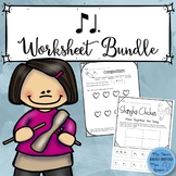 Music Worksheet Bundle: Ti Tom (Eighth Note / Dotted Quart