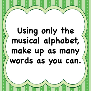 Alphabet ♪ ♫ ♪ ♫ Make up words Music Worksheet by Christine Stanley
