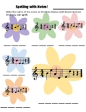 Music Worksheet: Note Reading (Treble Clef)- Springtime / Easter