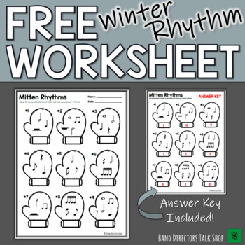 Preview of Music Worksheet:  WINTER RHYTHM- FREE!