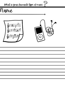 Preview of Music Worksheet – Your favourite music