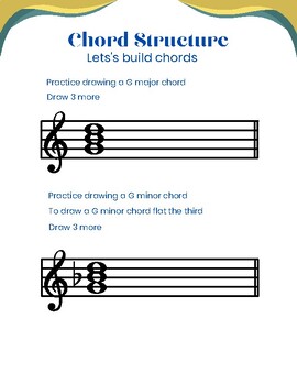 Preview of Music Worksheets Chord Structure