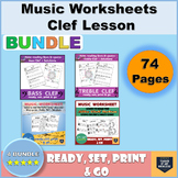 Music Worksheets: Clef Lesson Bundle for Elementary Music Class