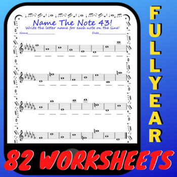 Preview of Music Worksheets FULL YEAR!  w/ Lesson Guide!