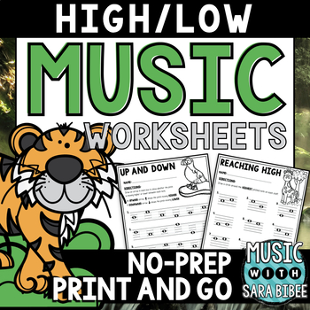 Preview of Music Worksheets - High/Low {NO PREP}