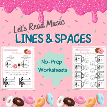 Preview of Music Worksheets: Lines and Spaces (First Steps to Reading Music)